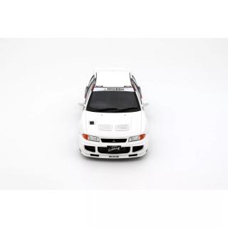 MITSUBISHI LANCER EVO III SCOTIA WHITE W83 1995 OttO mobile 1:18 Resinemodell (Türen, Motorhaube... nicht zu öffnen!)